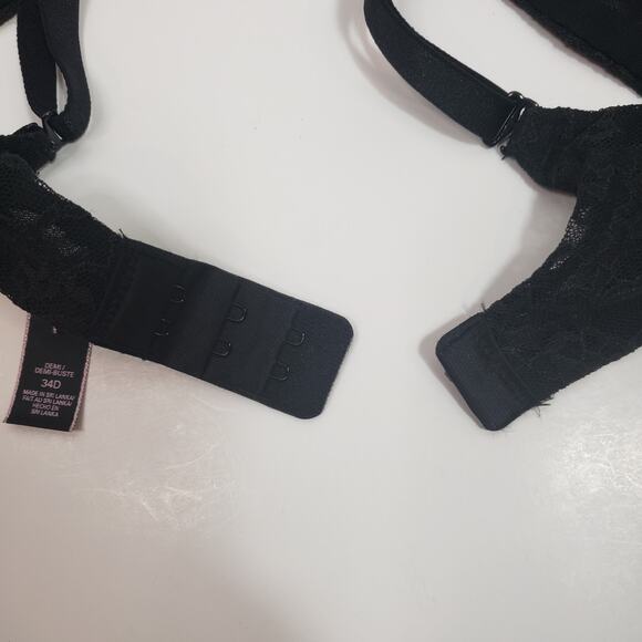 Victoria's Secret Black Lace Demi-Buste Bra 34D - Picture 5 of 6